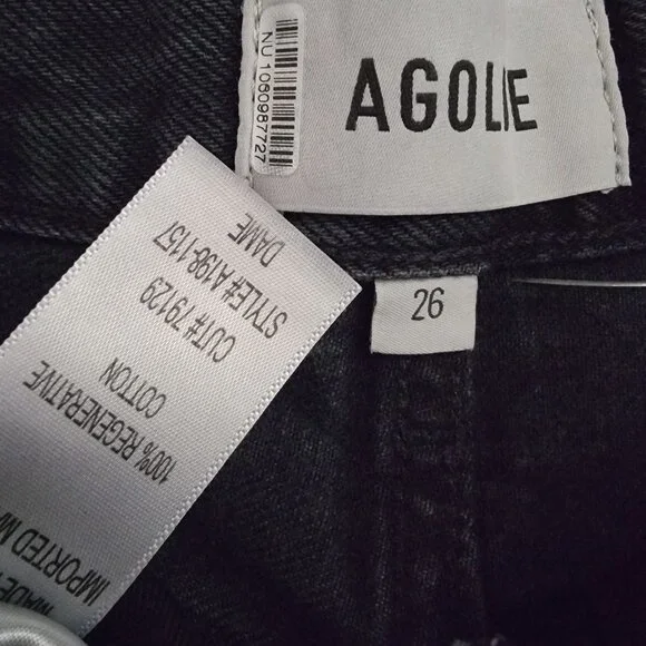 Agolde Wide Leg Flare Jeans - Washed Black - Picture 6 of 6